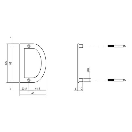 Huisnummer zwart structuur: letter D (10cm)