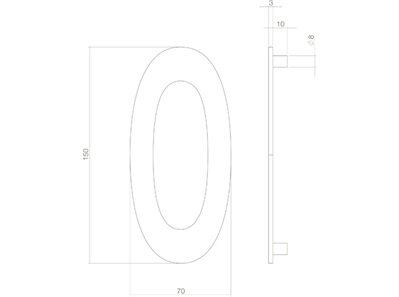 Huisnummer zwart structuur: 0 (15 cm)