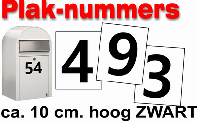 Remmen Ademen constante Huisnummer Stickers Zwart 10 cm - Brievenbus Webshop