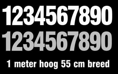 Boos worden optioneel Met andere bands Huisnummer Stickers Wit of gezandstraald 100 cm - Brievenbus Webshop