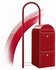 Brievenbus Bobi Duo rood RAL 3001 + statief round RAL 3001_